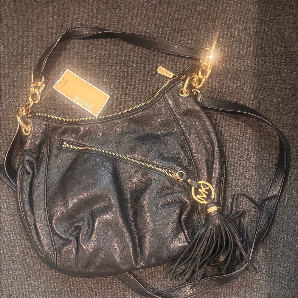 Michael Kors Black Leather Shoulder Bag
